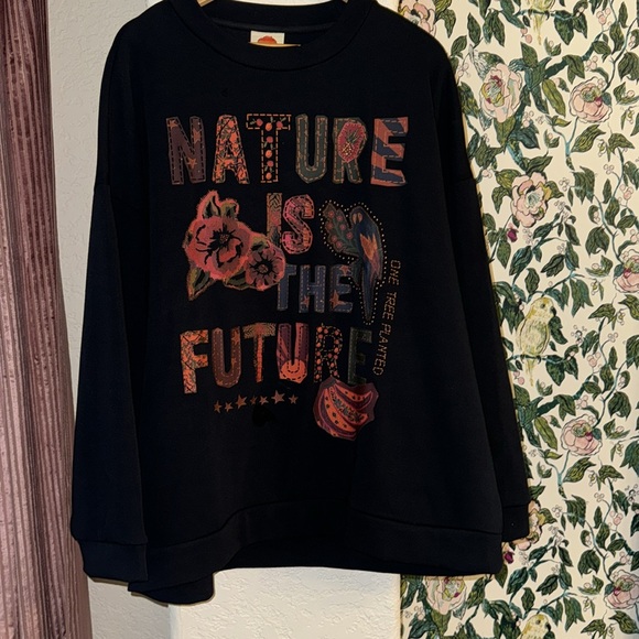 Farm Rio Nature is the Future Oversized Sweatshirts Size XL - Picture 2 of 3